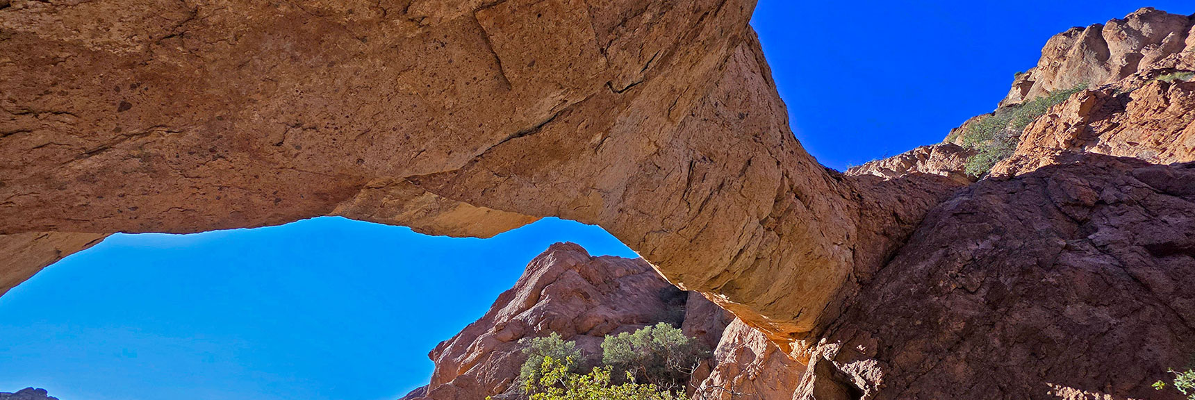 Morning View Under the Arch. Such a Graceful 25ft Span. | Murl Emery Arch | Eldorado Wilderness, Nevada