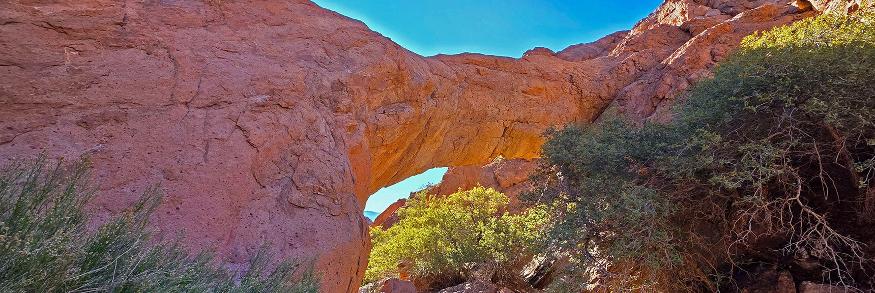 This West Side of Arch Has Best Photo Positioning, But Better in Afternoon Light | Murl Emery Arch | Eldorado Wilderness, Nevada