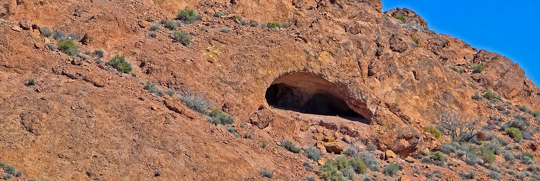 Cave Above Stocker Approach Pass Looks Significant | Murl Emery Arch | Eldorado Wilderness, Nevada