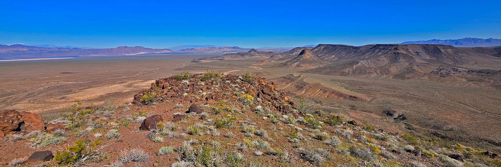 Higher View Down Peeper N Approach Slope | Pilot Cone | Pilot Mesa | Peeper Benchmark | Eldorado Wilderness, Nevada