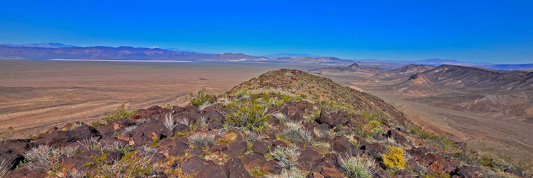 View from South Summit to North Across North Summit | Pilot Cone | Pilot Mesa | Peeper Benchmark | Eldorado Wilderness, Nevada