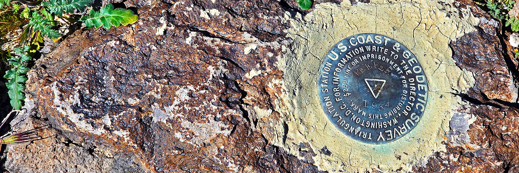 Geodetic Survey Marker N0 2 (1934) Nearby: "Triangulation Station" | Pilot Cone | Pilot Mesa | Peeper Benchmark | Eldorado Wilderness, Nevada