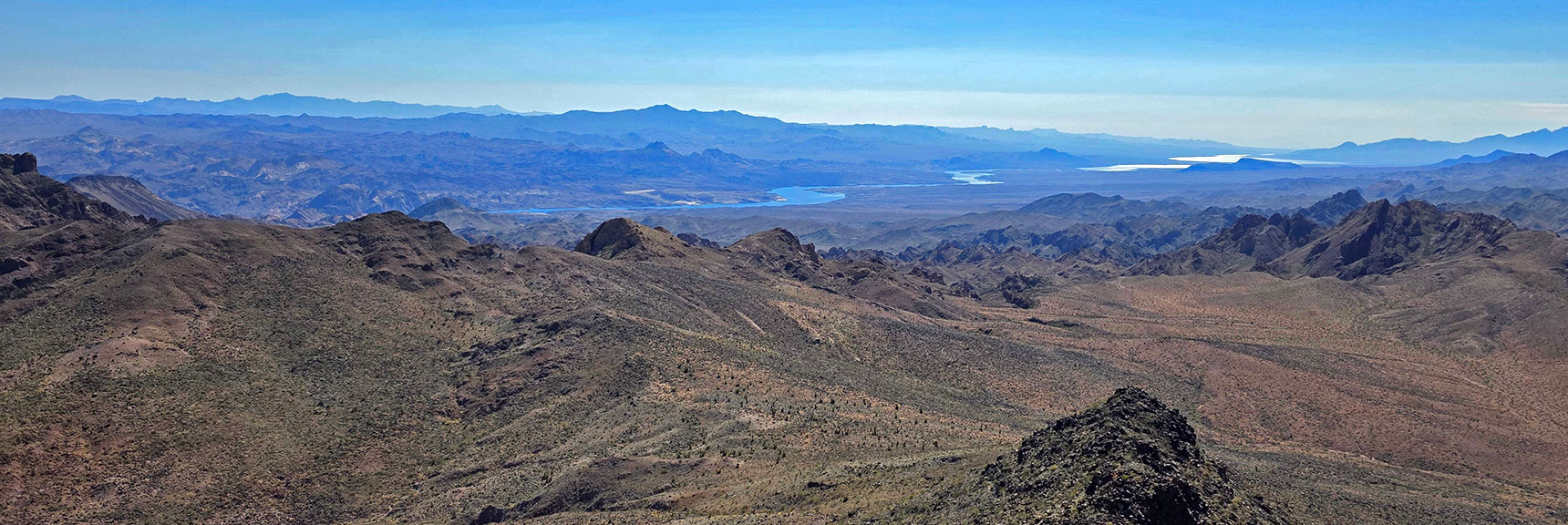 From Peeper, You Can See the Colorado River All the Way to Lake Mohave | Pilot Cone | Pilot Mesa | Peeper Benchmark | Eldorado Wilderness, Nevada