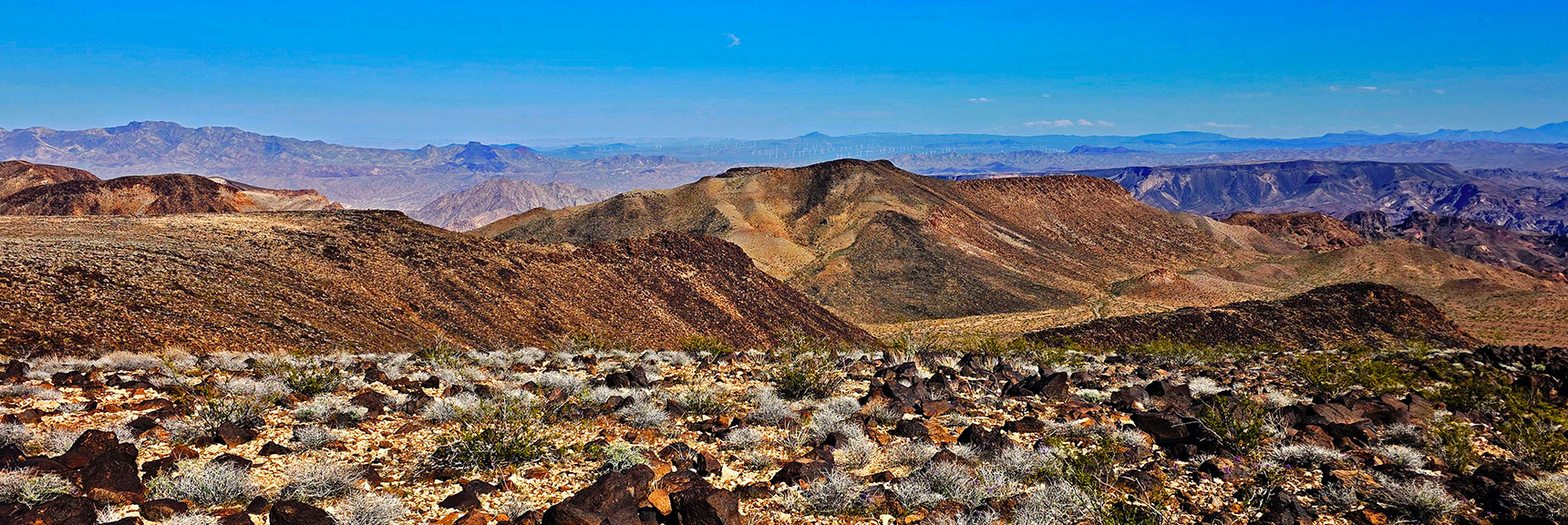 NE View Across Black Canyon Wilderness | Pilot Cone | Pilot Mesa | Peeper Benchmark | Eldorado Wilderness, Nevada