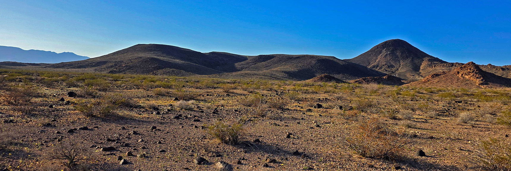 Running Out of Light. Will Return to Pilot Cone, Yucca Camp Mt., Midway Peak | Pilot Cone | Pilot Mesa | Peeper Benchmark | Eldorado Wilderness, Nevada