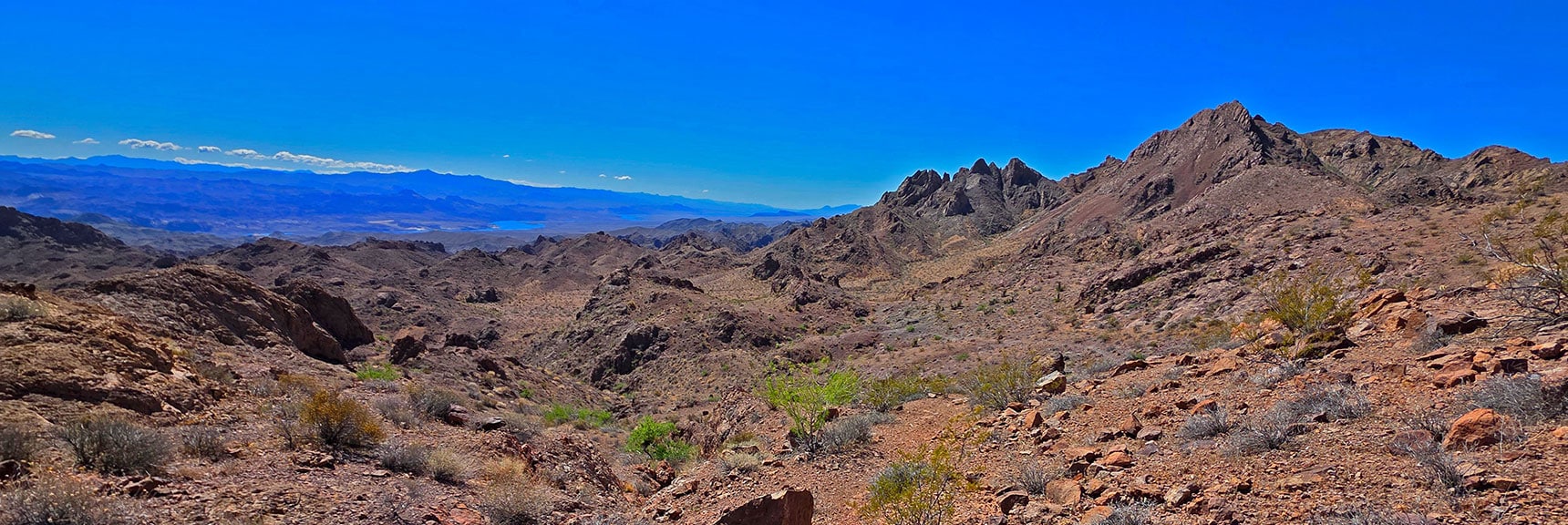 View West to Forlorn Lonesome Peak (right). | Forlorn Hope Peak South and Peak 2720 West, Eldorado Wilderness, Nevada