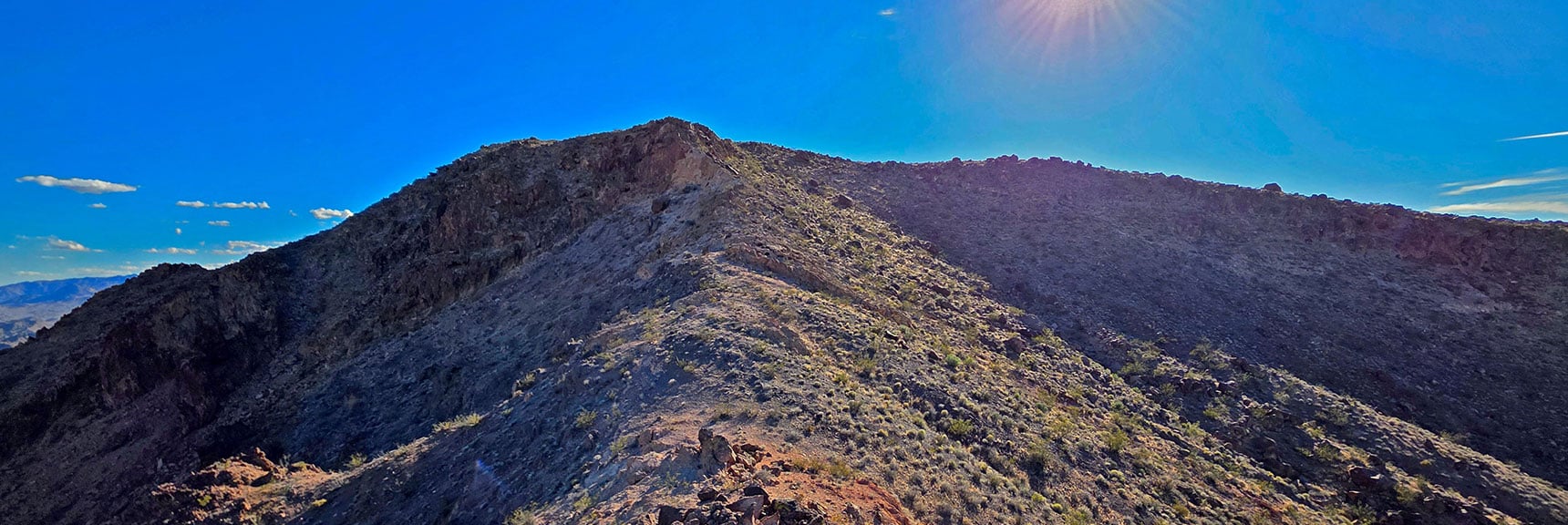 View Up Summit Ridge to Forlorn Hope Peak Summit | Forlorn Hope Peak South and Peak 2720 West, Eldorado Wilderness, Nevada