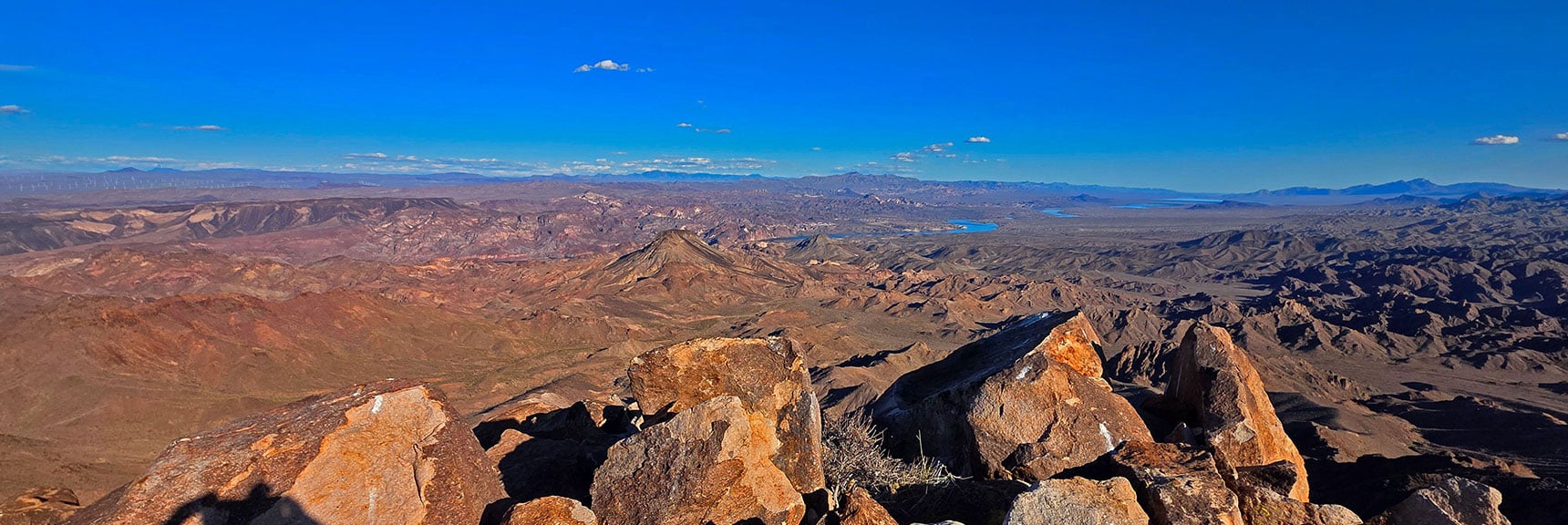 Peak 2720 & Colorado River Beyond from Forlorn Hope Peak Summit | Forlorn Hope Peak South and Peak 2720 West, Eldorado Wilderness, Nevada