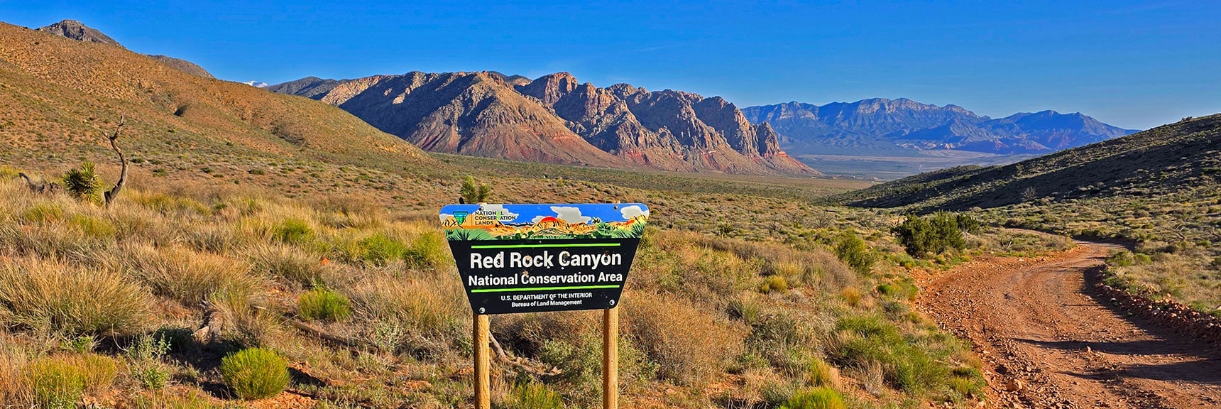 View Back North Along the Road, Rainbow Mts. (left); La Madre Mts. (right). | Carole Lombard Plane Crash Site | Potosi Mountain, Nevada