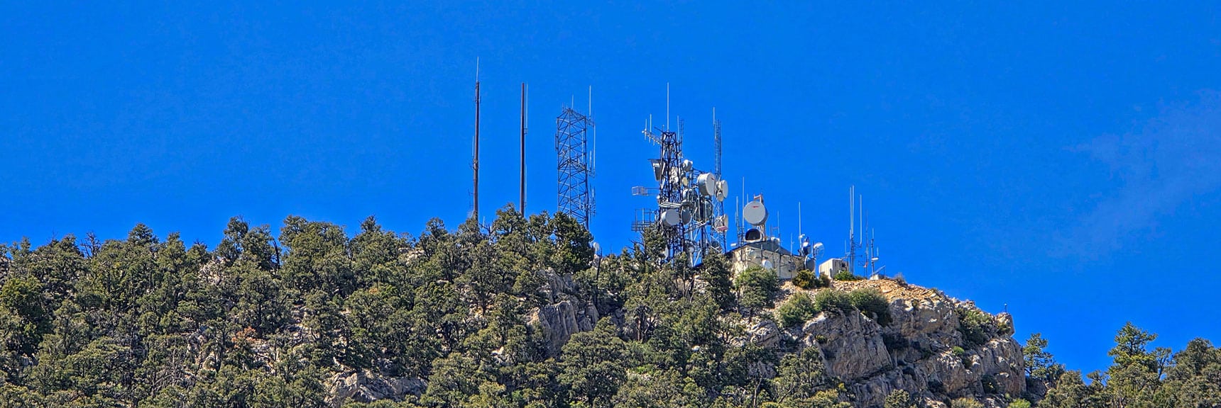 Crash Site is Between Middle and South Communications Towers. | Carole Lombard Plane Crash Site | Potosi Mountain, Nevada
