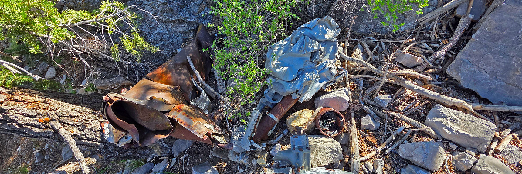 Unfamiliar with Airplane Structural Parts, I Can't Identify Most Debris. | Carole Lombard Plane Crash Site | Potosi Mountain, Nevada