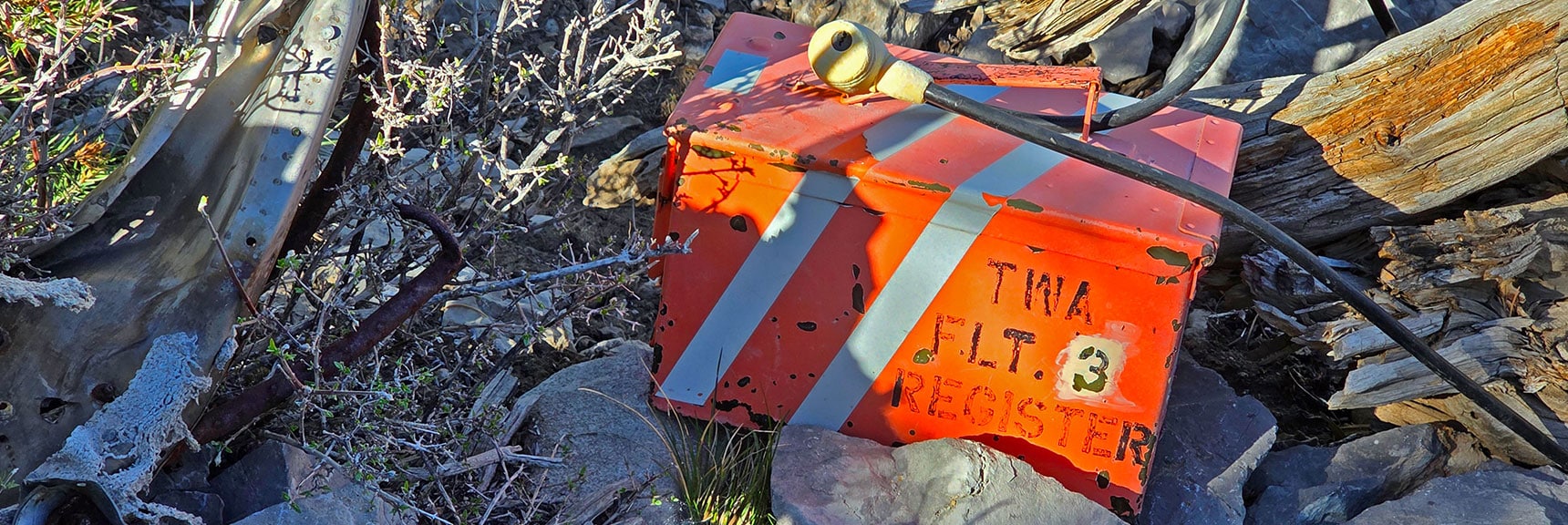 Crash Site Register Box. | Carole Lombard Plane Crash Site | Potosi Mountain, Nevada