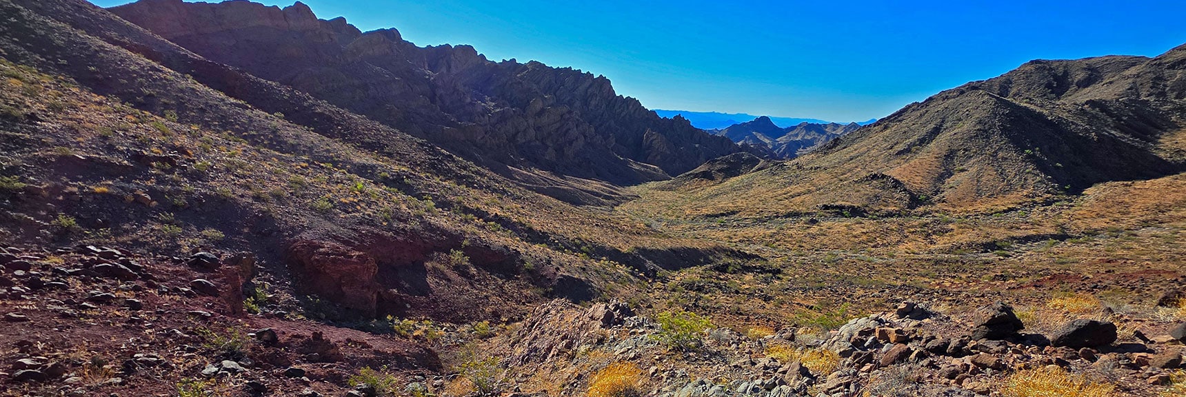 Descend Through Lonesome Wash Approach Canyon | Peak 2720 aka Calicone Peak | Eldorado Wilderness, Nevada