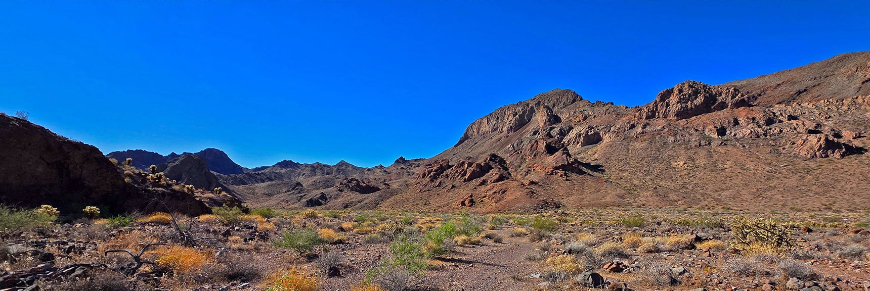 Enter Lonesome Wash. Peak 3320 Viewed Ahead. | Peak 2720 aka Calicone Peak | Eldorado Wilderness, Nevada