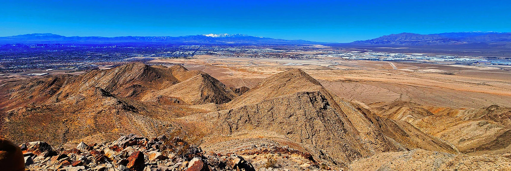 NW View to Nellis. Gass Peak and Sheep Range Beyond. | Sunrise Mountain Near Lake Mead National Recreation Area | Las Vegas Metro & Surrounding Areas, Nevada