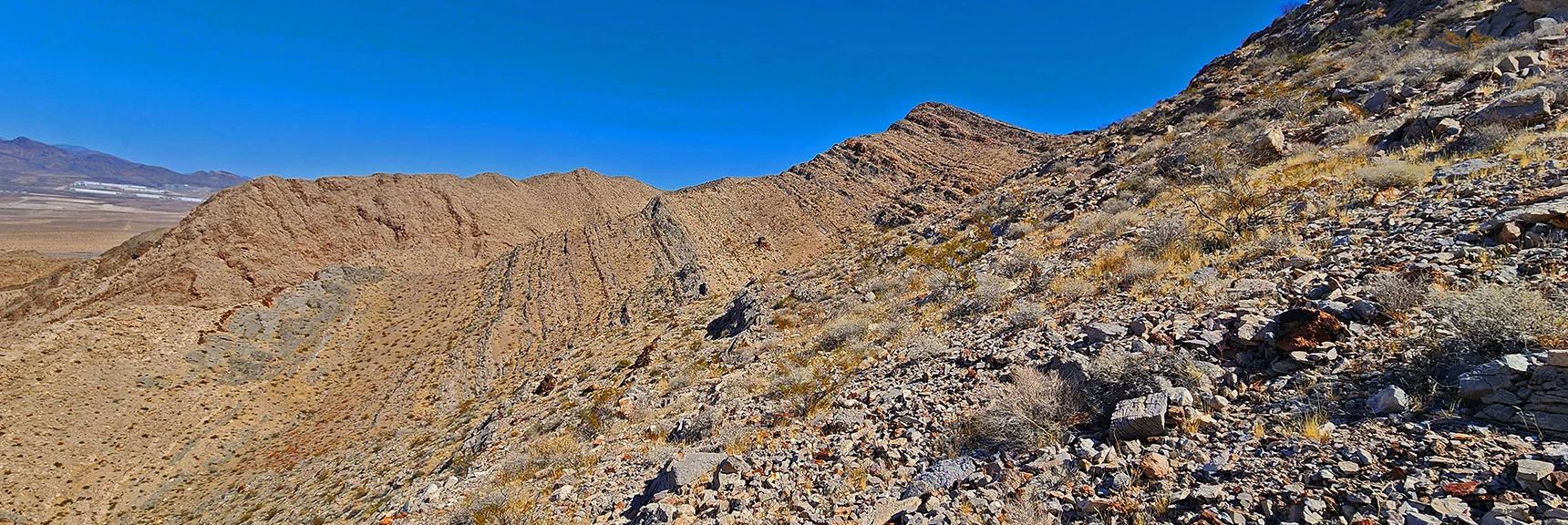 Round South Summit, Then Switchback Up and Right to Summit | Sunrise Mountain Near Lake Mead National Recreation Area | Las Vegas Metro & Surrounding Areas, Nevada