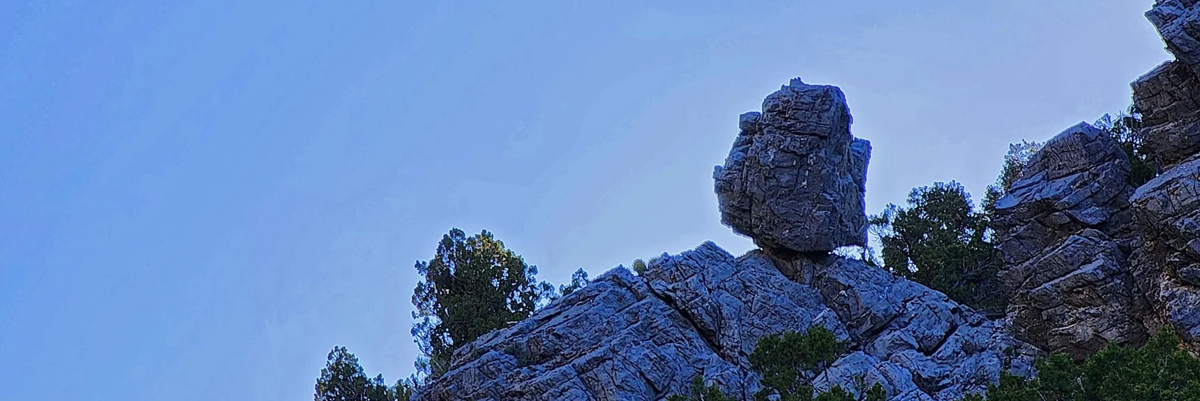 Balancing Rock Formation, Tall Ridges on Either Side of Rocky Gap Road | Bridge Mountain | Rainbow Mountain Wilderness, Nevada