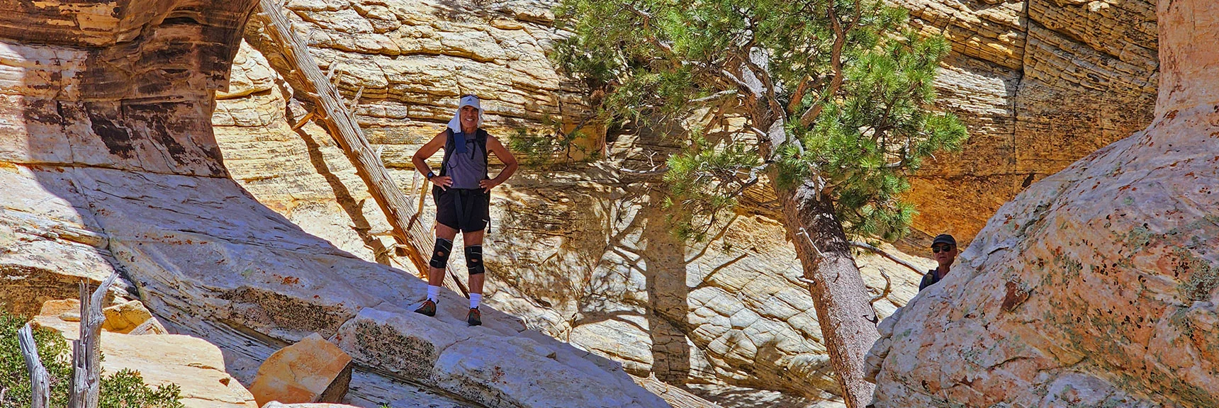 Me Standing Beneath the Huge Arch. | Bridge Mountain | Rainbow Mountain Wilderness, Nevada