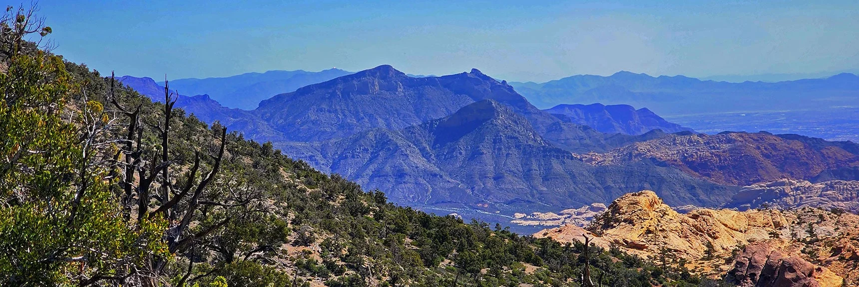 Turtlehead Peak, Damsel Peak Behind, Summerlin Ridge to the Right. | Bridge Mountain | Rainbow Mountain Wilderness, Nevada