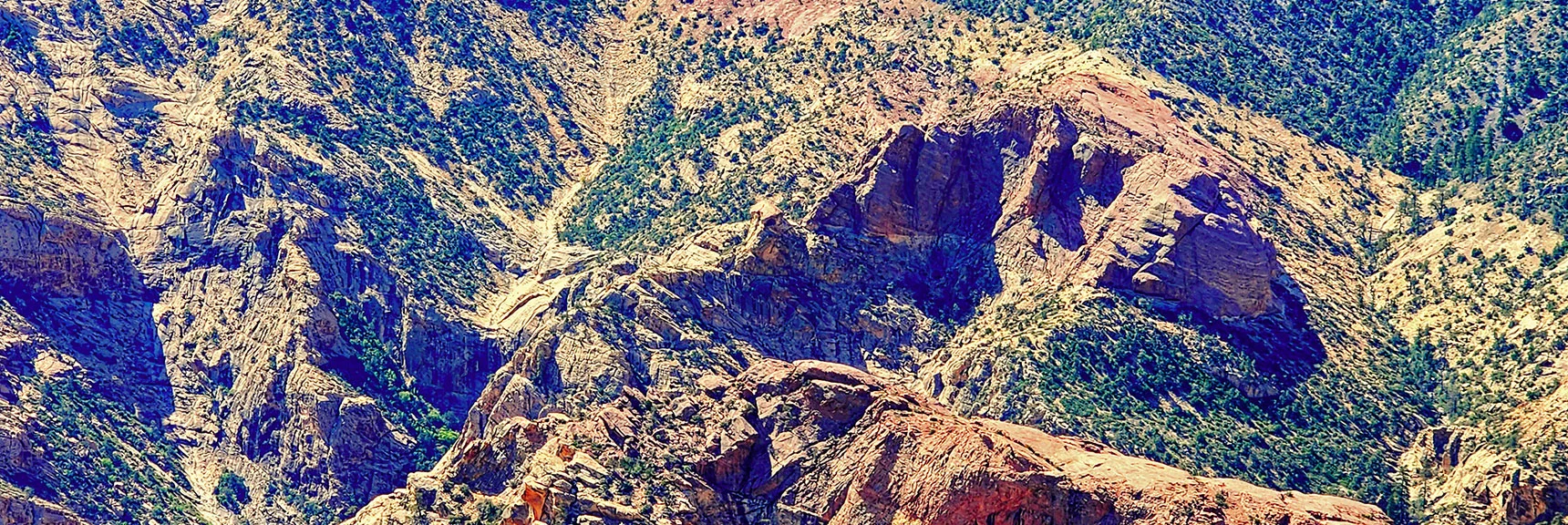Upper Canyon Terrain Between Bridge Mt. & Rainbow Mt. from Descent Ridge | Bridge Mountain | Rainbow Mountain Wilderness, Nevada