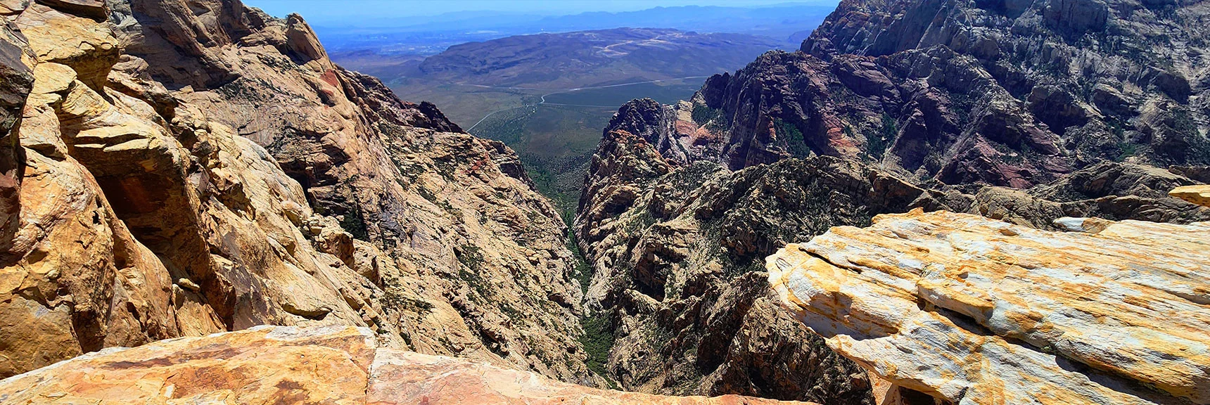 View Down Pine Creek Canyon Toward Blue Diamond Hill. | Bridge Mt. | Rainbow Mountain Wilderness, Nevada