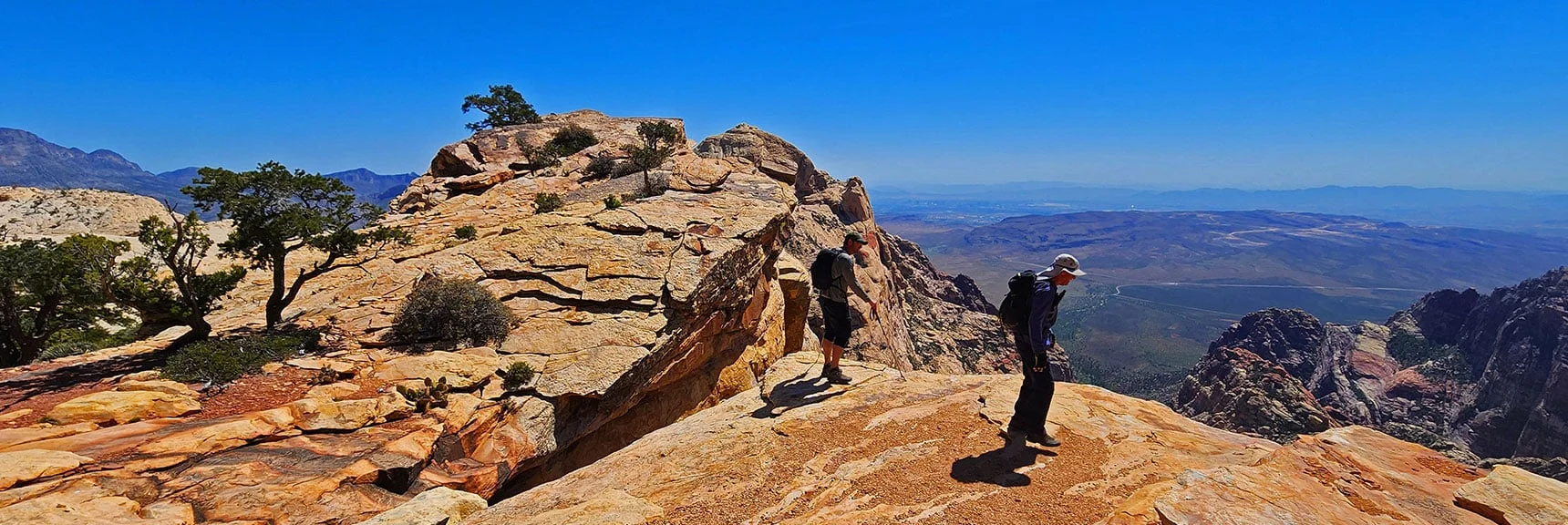 Spectacular Views of Pine Creek Canyon Toward Rainbow Mt., Blue Diamond Hill Background | Bridge Mountain | Rainbow Mountain Wilderness, Nevada