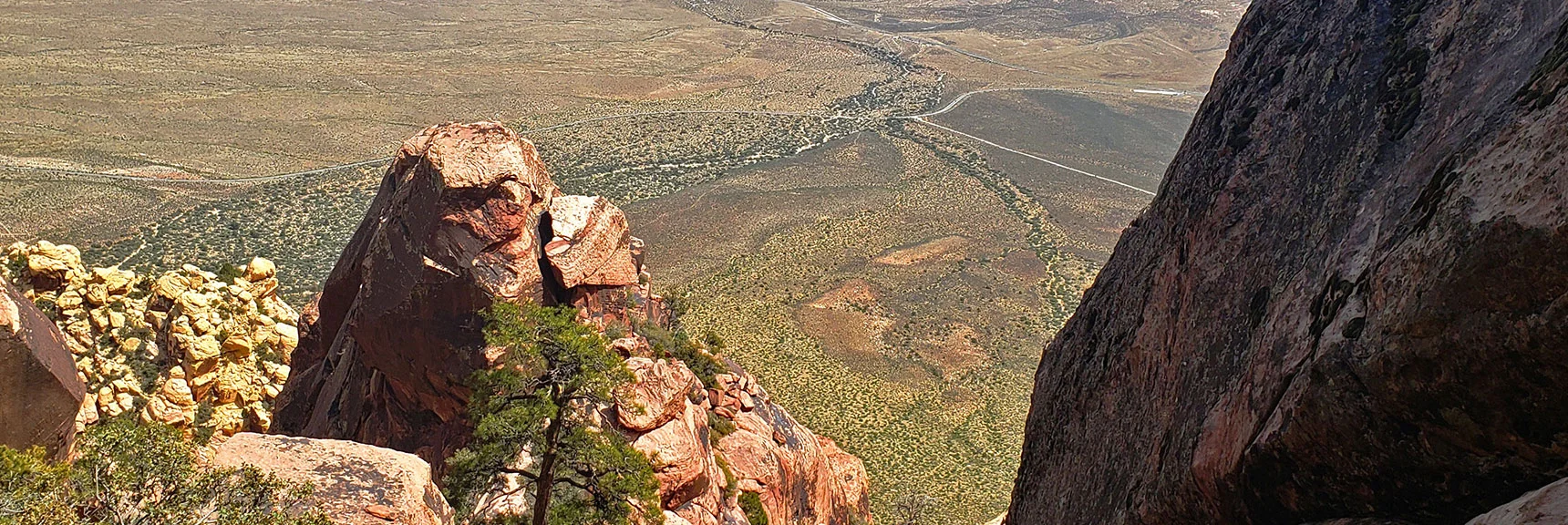 Higher View Down Summit Approach Ramp | Juniper Peak Summit | Rainbow Mountain Wilderness, Nevada