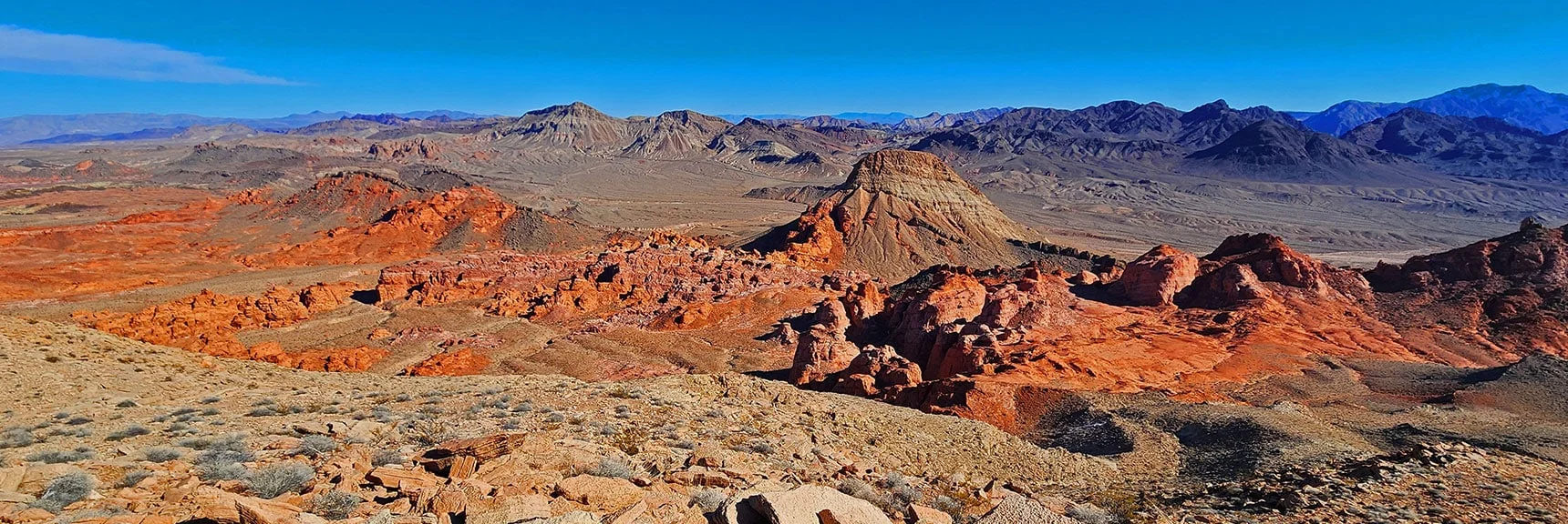That Tall Rounded Hill Entrance to S Bowl of Fire is a Great Reference Marker | Anniversary Ridge | Muddy Mountains Wilderness, Nevada