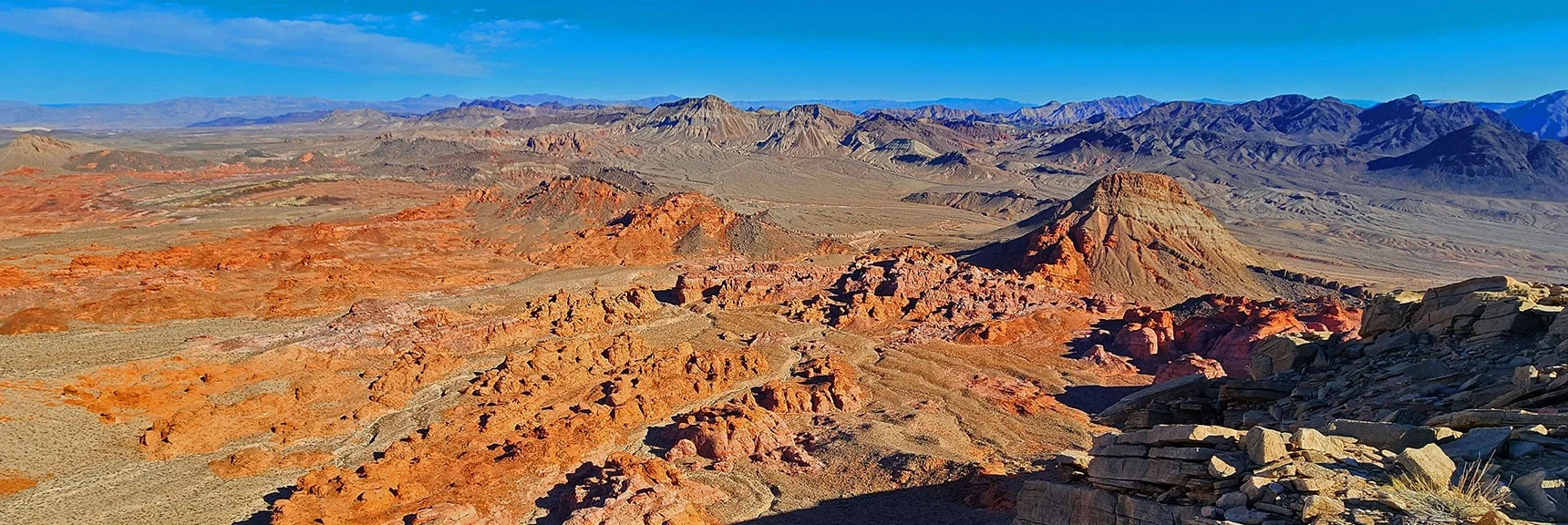 View Down into S Bowl of Fire | Anniversary Ridge | Muddy Mountains Wilderness, Nevada