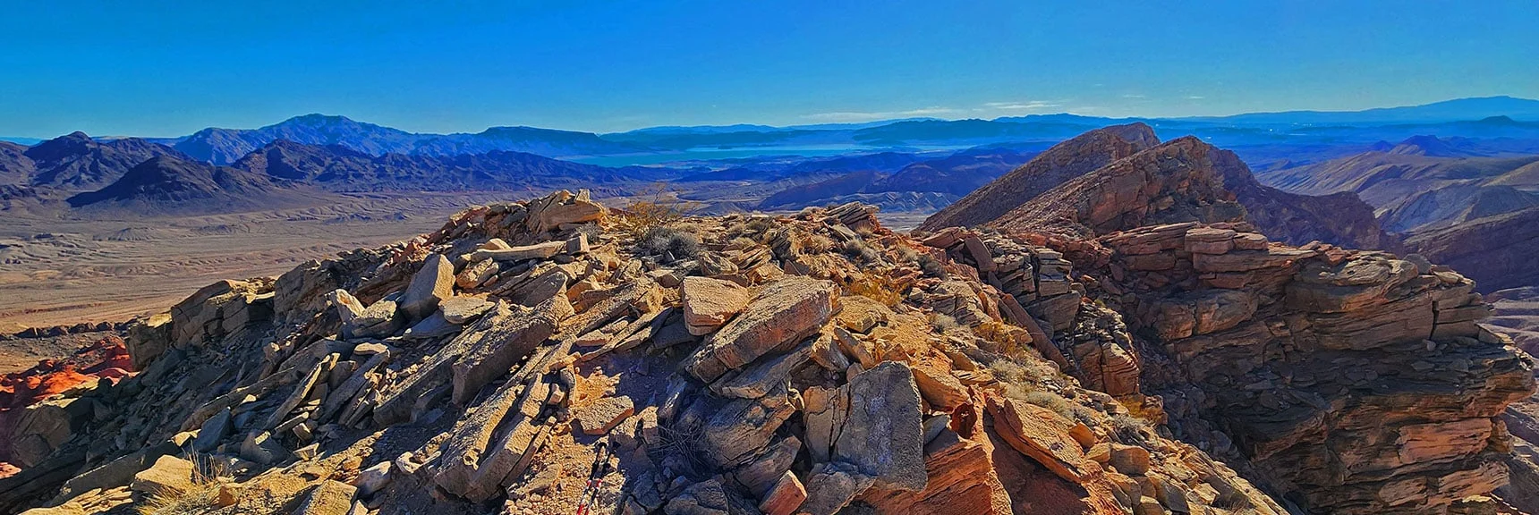 View SW Along Distinctively Layered Anniversary Ridgeline | Anniversary Ridge | Muddy Mountains Wilderness, Nevada