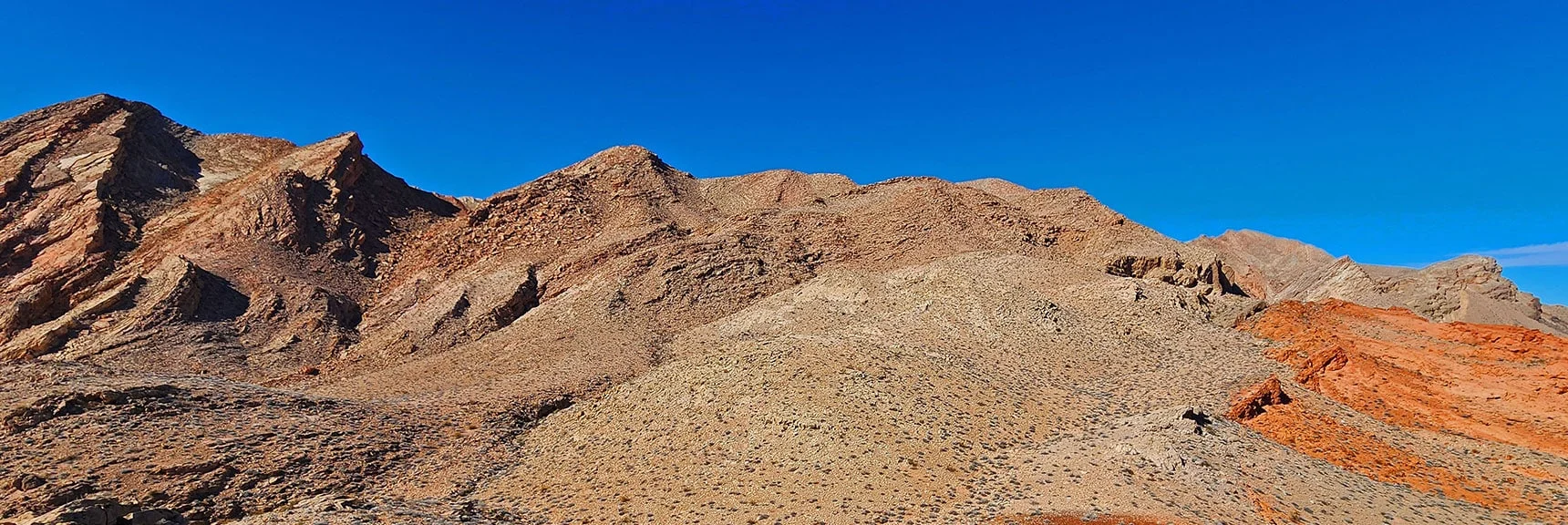 Continue North to Meet Ridgeline Just Beyond Rounded Hill. | Anniversary Ridge | Muddy Mountains Wilderness, Nevada