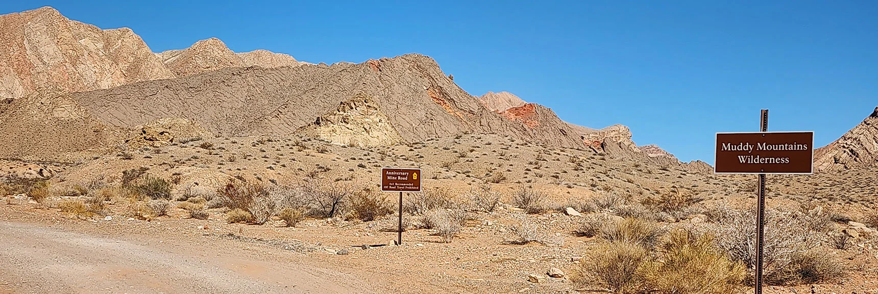 Keep an Eye on the Distant Ridgelines to your Right. One is Anniversary Ridge. | Anniversary Ridge | Muddy Mountains Wilderness, Nevada