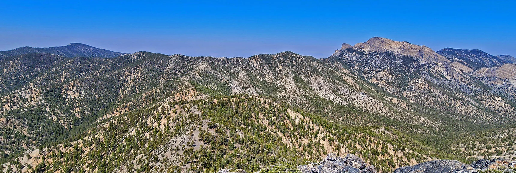 Left to Right: Bonanza Trail's Ridgeline, McFarland, Bonanza & Wheeler Peaks | Sisters South to the Sisters North | Mt. Charleston Wilderness | Spring Mountains, Nevada