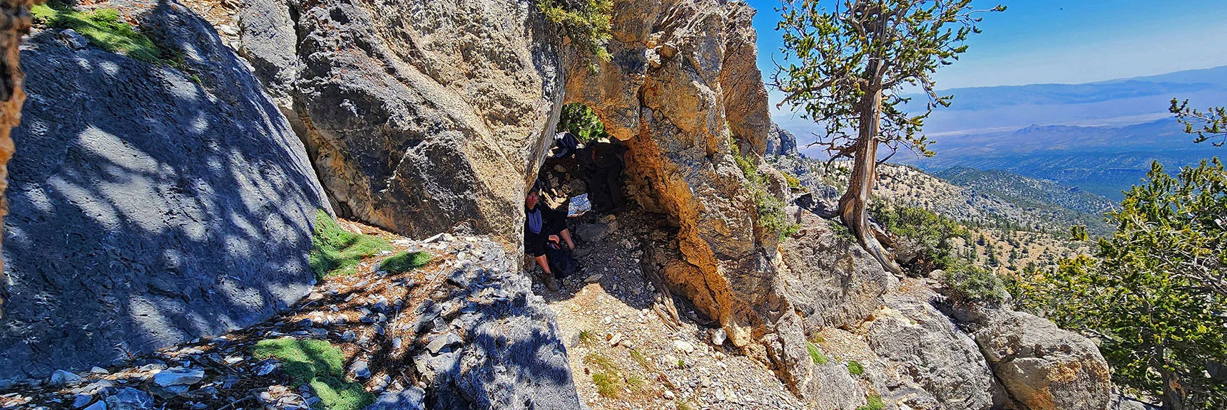 Rest Spot in Cave About 1/3rd Way Along Saddle | Sisters South to the Sisters North | Mt. Charleston Wilderness | Spring Mountains, Nevada