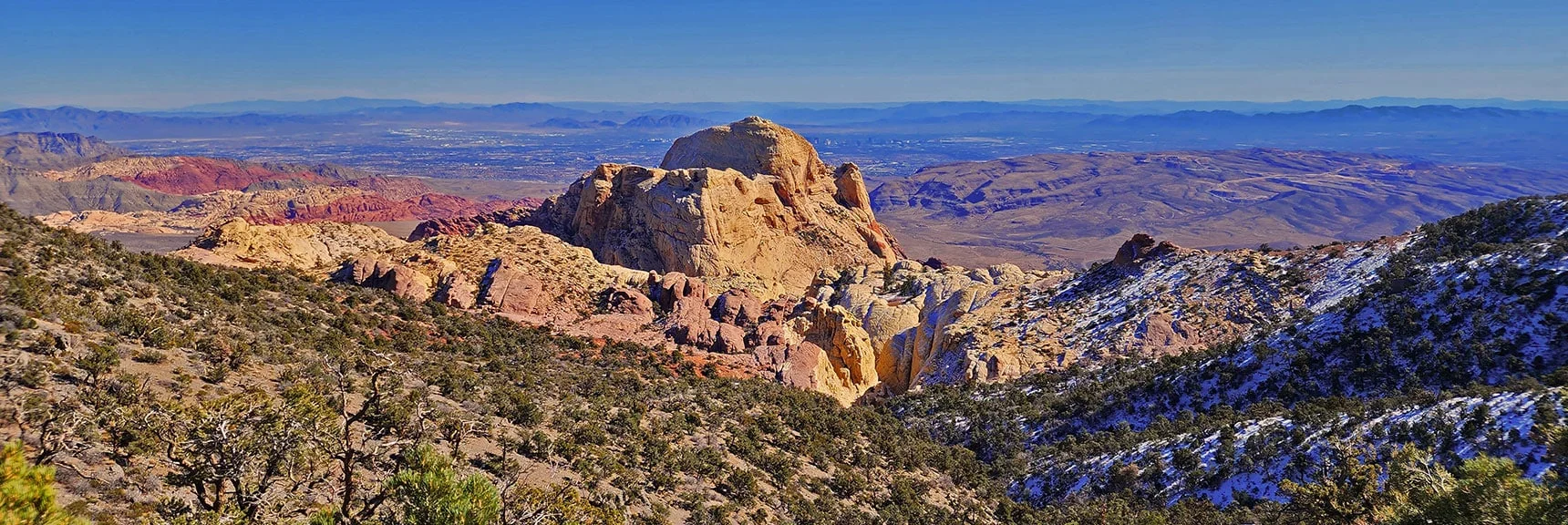 Closer View of Bridge Mountain. What a Wall to Climb! There is a Non-Vertical Route...Somewhere There! | Mid Upper Crest Ridgeline | Rainbow Mountain Wilderness, Nevada