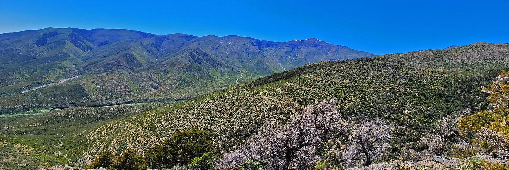 North Descent Ridge Makes Its Gradual Descent. Either of the 3 Ridges Would Work. | Wilson Ridge Lovell Canyon Loop | Lovell Canyon, Nevada