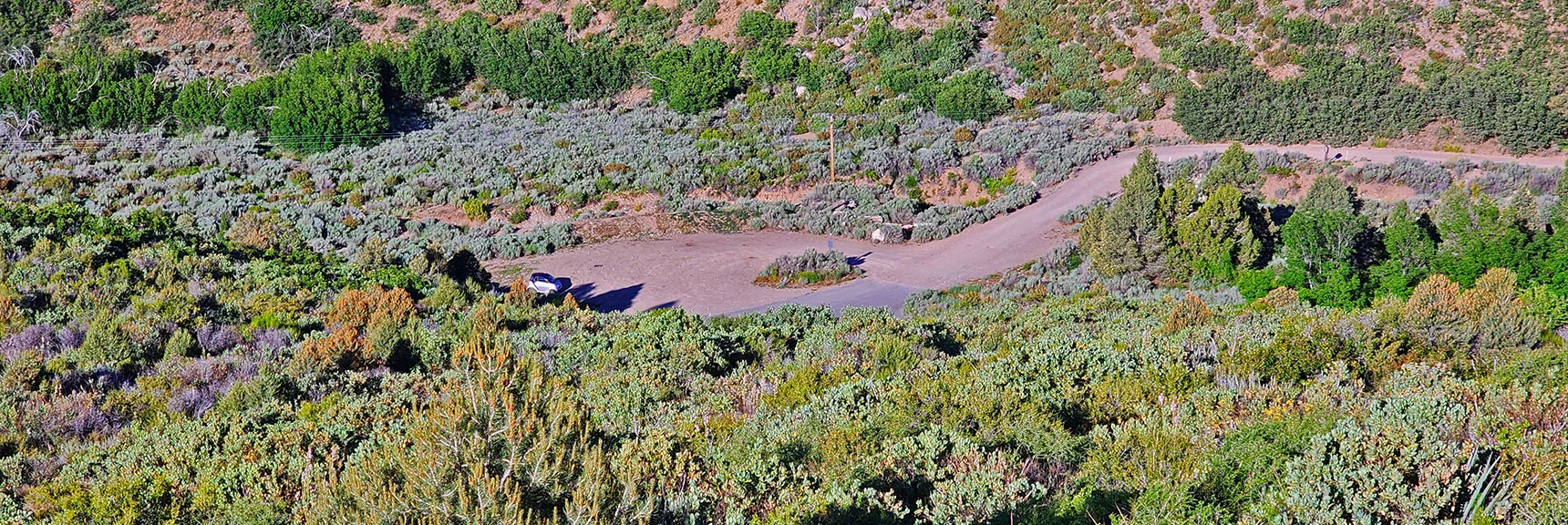 Parking Area on Upper Lovell Canyon Road, from Approach Ridge Base | Wilson Ridge Lovell Canyon Loop | Lovell Canyon, Nevada