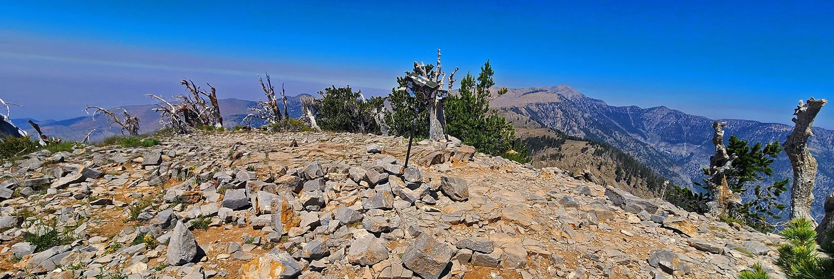 Arrival on Griffith Peak Summit! Charleston Peak in Background. | Wilson Ridge / Sexton Ridge Circuit | Lovell Canyon, Nevada