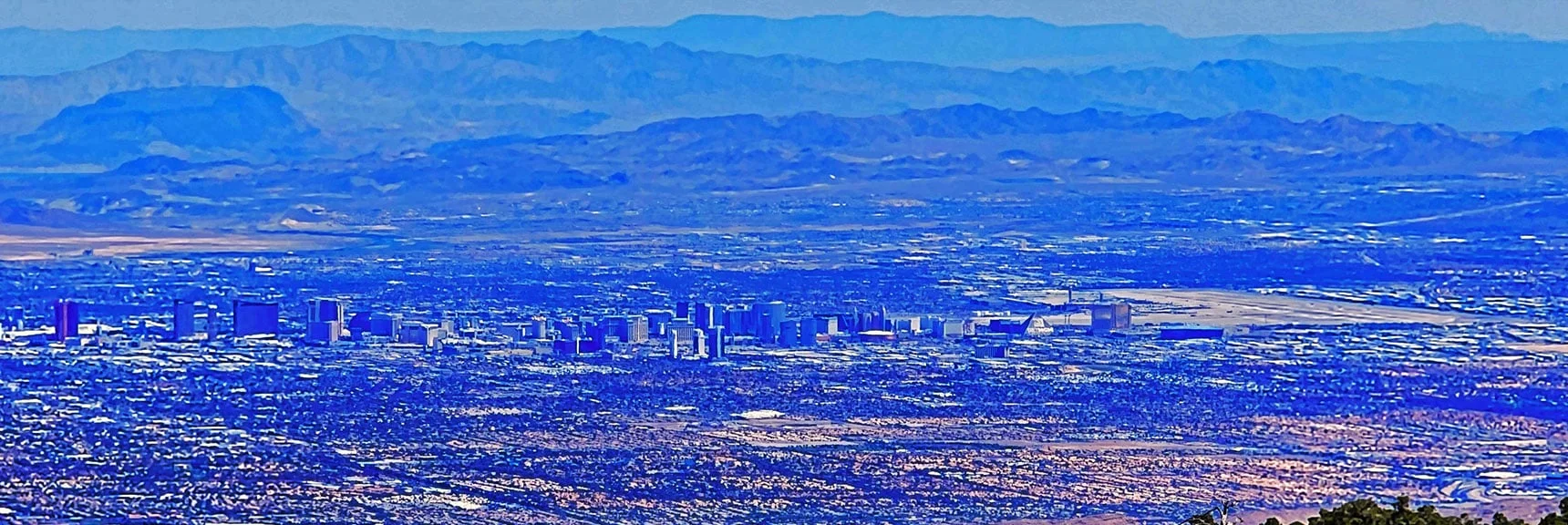 South End of Las Vegas Strip. | Wilson Ridge Lower Loop | Lovell Canyon, Nevada