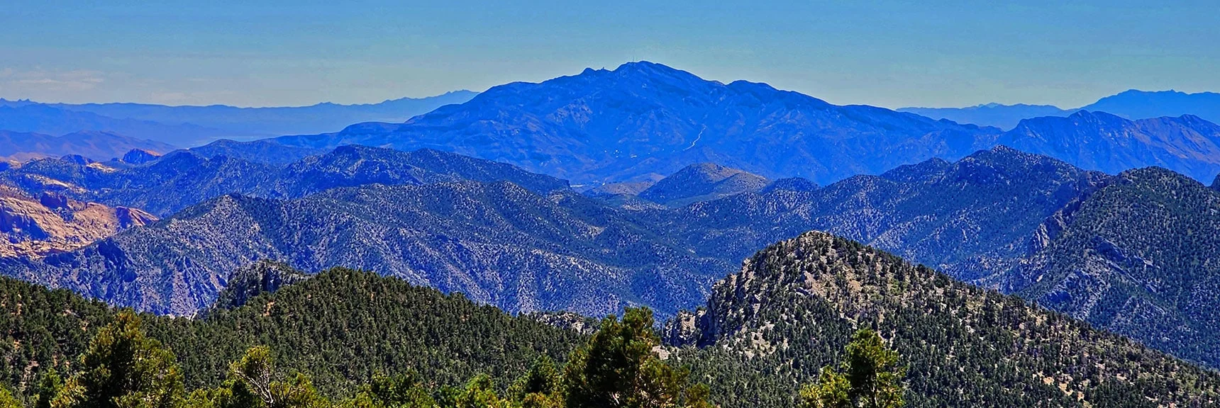 Distant Potosi Mt. at Southern Tip of Spring Mountains. Will Descend Before Sharp Hill Ahead. | Wilson Ridge Lower Loop | Lovell Canyon, Nevada