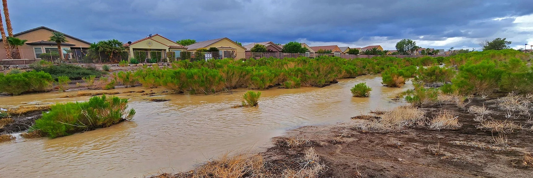 Instant Creation of Riverfront Properties at a Fraction of the Price! | Flash Flood in Northwest Las Vegas, Nevada