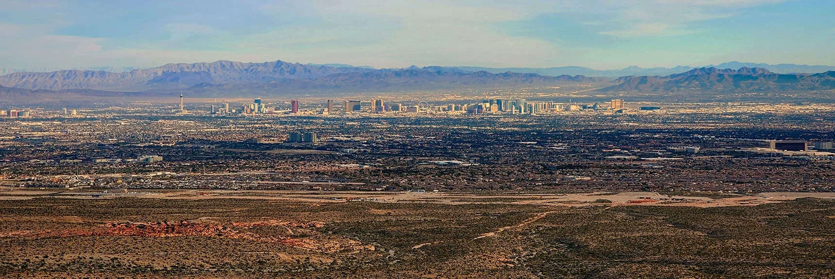 Vegas Strip and Beyond | Damsel Peak Southeastern Slope | Calico & Brownstone Basins, Nevada