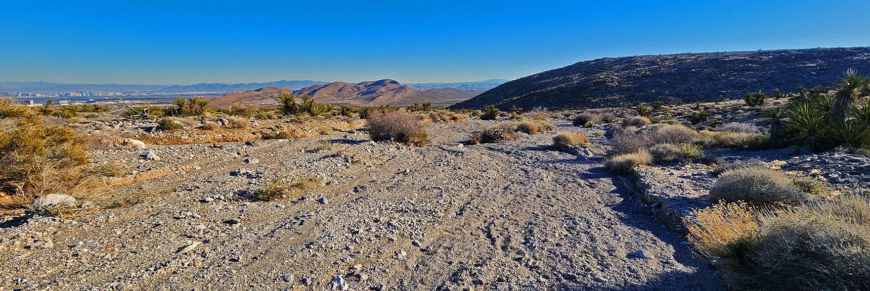 Round Hill Ahead. Turn onto Maintenance Road Right at Power Lines. | Brownstone Trail | Calico Basin | Brownstone Basin | La Madre Mountains Wilderness, Nevada
