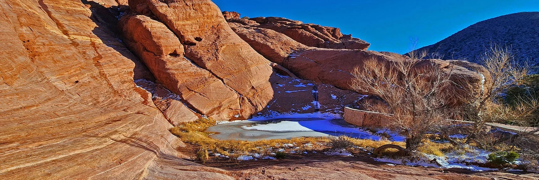 View the Ephemeral Pool Video on This Page to Learn More | Brownstone Trail | Calico Basin | Brownstone Basin | La Madre Mountains Wilderness, Nevada
