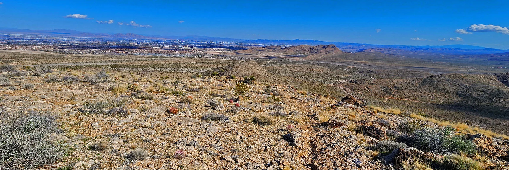 Descending Back to Lower Gray Cap Ridge Saddle. | Gray Cap Ridge Southeast Summit | La Madre Mountains Wilderness, Nevada