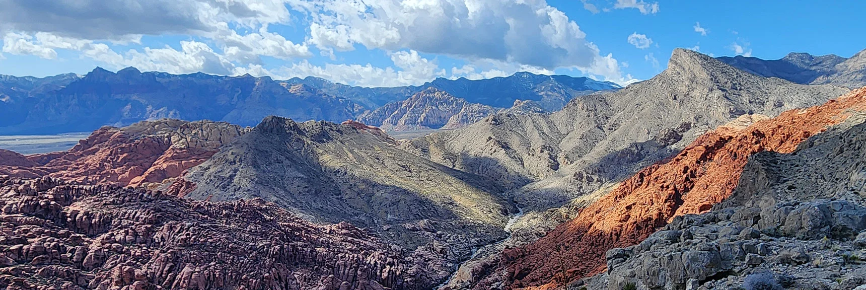 Wilson Ridge on Distant Horizon Between White Rock Mt. and Turtlehead Peak | Gray Cap Ridge Southeast Summit | La Madre Mountains Wilderness, Nevada
