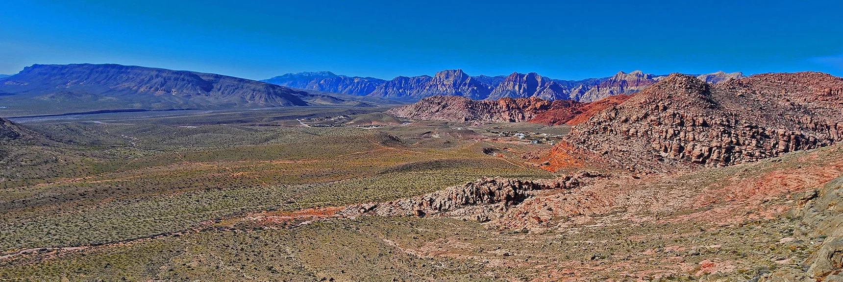 Enjoy at Least 3 Spectacular Viewpoints Along the Trail. This Overlooks Calico Basin. | Gray Cap Ridge / Brownstone Basin Loop | La Madre Mountains Wilderness, Nevada