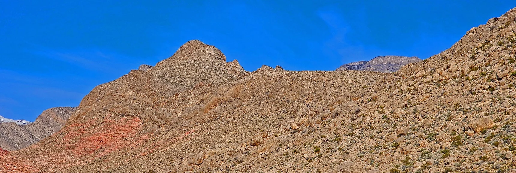 Before Next Hill View Target: Gray Cap Ridge & Its Prominent Southeast Summit. | Gray Cap Ridge / Brownstone Basin Loop | La Madre Mountains Wilderness, Nevada