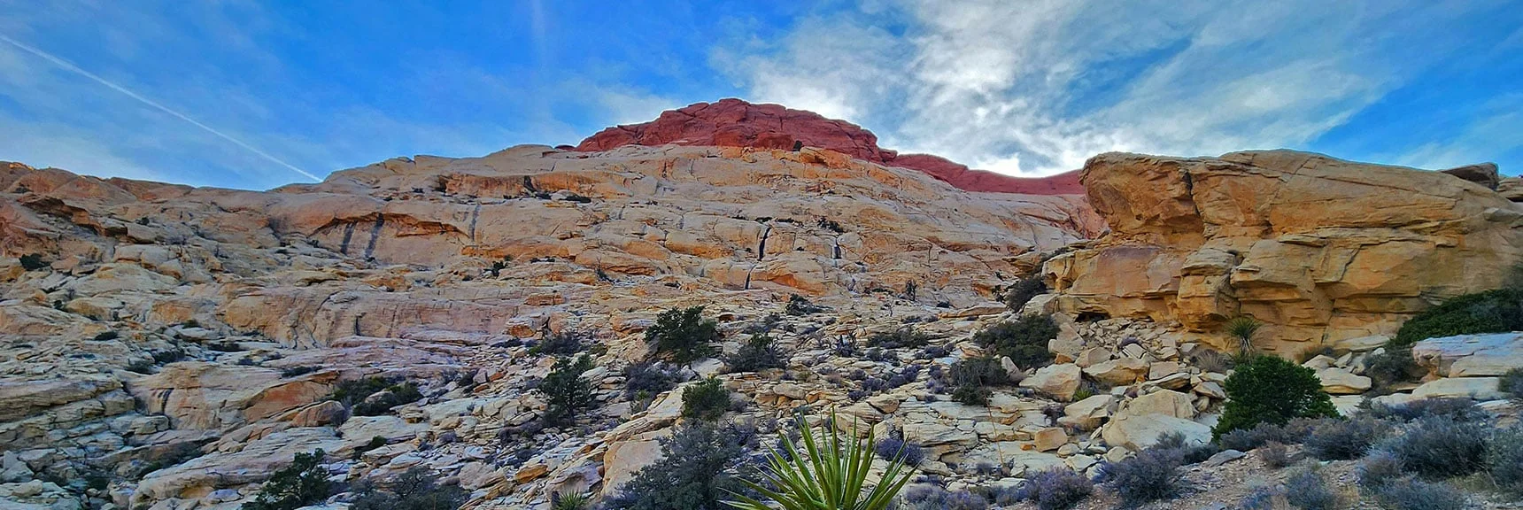 Will Descend Rattlesnake Gulch Trail. View Back to Red Cap Peak. | Red Cap Peak Summit | Red Rock Canyon NCA, Nevada