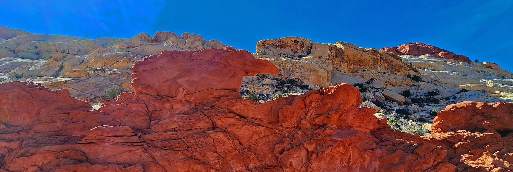 Red Cap Peak Viewed from Ash Canyon Area Below | Calico Basin to La Madre Mountains Wilderness, Nevada